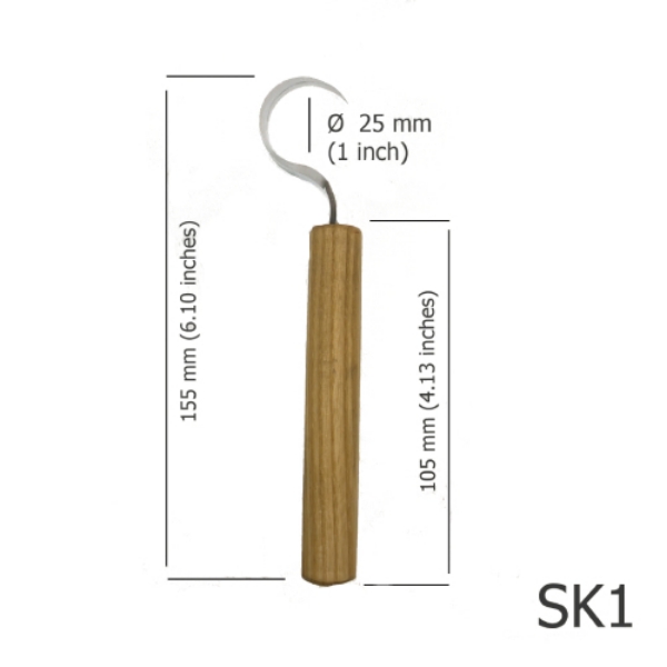 Žličar okrogel 25mm SK1 teh. skica