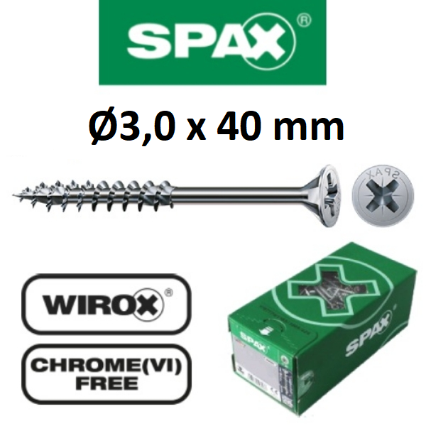 Vijaki Spax (križni) Ø3,0 x 40mm