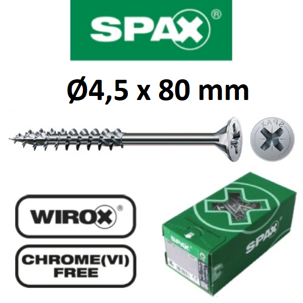 Vijaki Spax (križni) Ø4,5 x 80mm